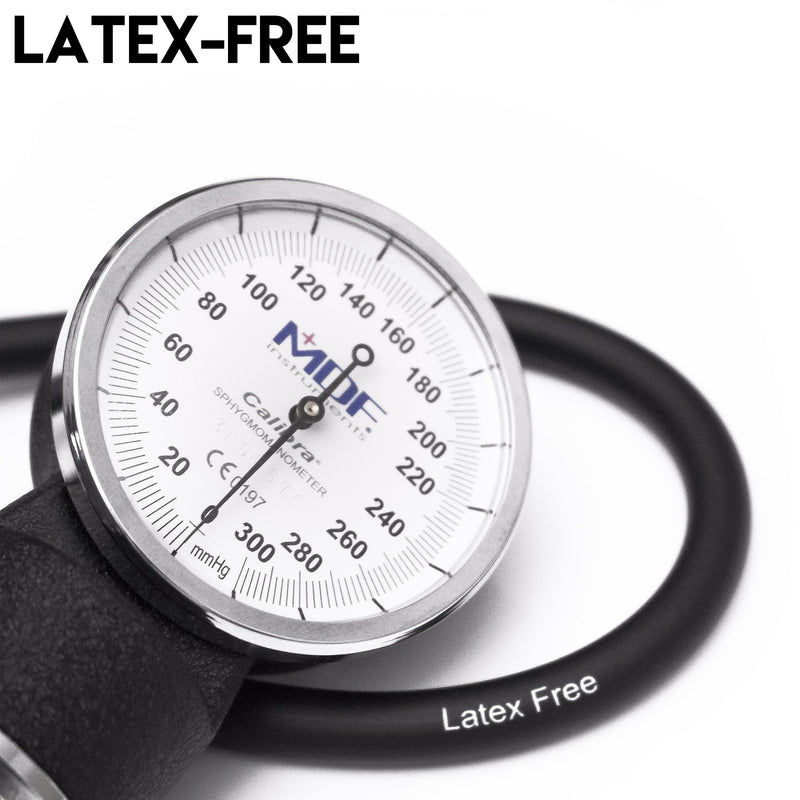 [Australia - AusPower] - MDF Instruments Calibra Aneroid Premium Professional Sphygmomanometer + MDF Latex-Free, Large, Adult Replacement Blood Pressure Monitor Cuff D-Ring - Double Tube 