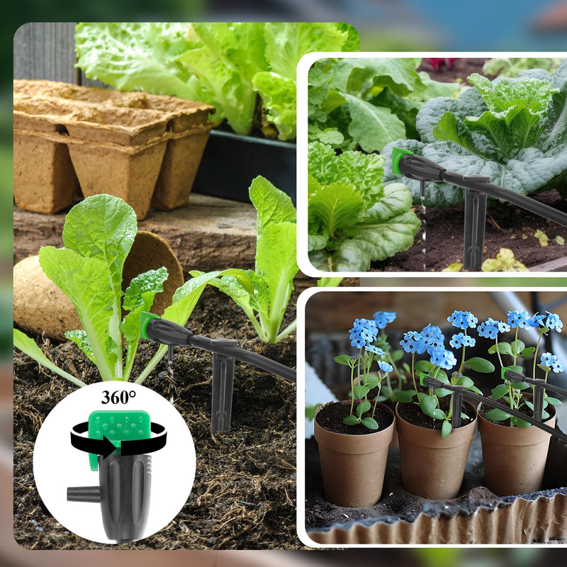 [Australia - AusPower] - 50 Pcs Adjustable Water Flow Irrigation Dripper, 360 Degree Rotatable Drip Emitters Irrigation System Drippers for 1/4 Inch Tubing Watering Dripper for Garden Lawn Plants Succulents Flower Irrigation 50PCS Dripper 