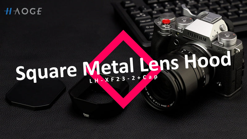 Haoge Metal Square Lens Hood for Fujifilm Fujinon Fuji XF 16-50mm F2.8-4.8 R LM WR & XF33mm F1.4 R LM WR,XF 23mm f/1.4 R LM WR Lens Replaces LH-XF23 II/2 Hood with a Hood Cap on X-T5 X-T4 XT50 Camera