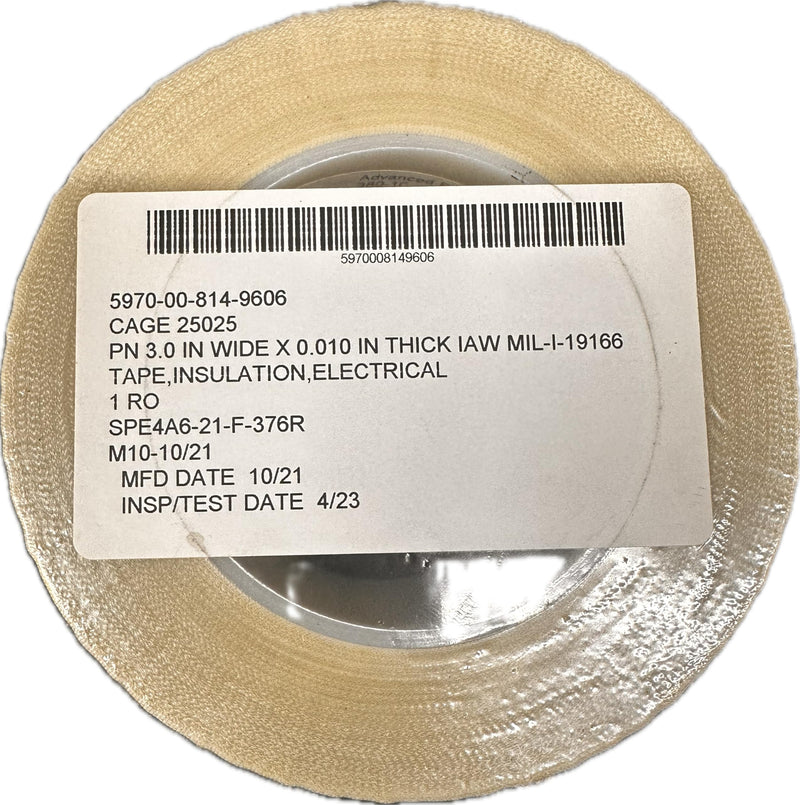 High Temperature Electrical Insulation Tape, 3 Inch x 108 Ft, Silicone-Coated Fiberglass, White, 5000V Dielectric Strength