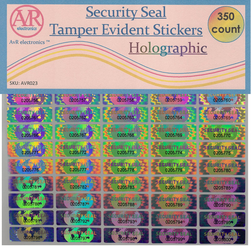 350 Hologram Tamper Evident, Tamper Proof Stickers. Security Seal. Individual Serial Numbers. Tamper Foil Tape Labels. Destroyed Upon Removal with Residual Text Left on Item.… (350 Stickers) 350 Stickers