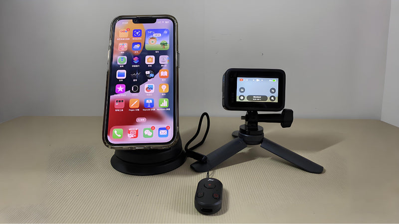 Bluetooth Camera Remote Control for iPhone & GoPro — 65ft Range, Instant Pairing, No App | Type-C Rechargeable Shutter Remote for Selfies & Vlogging, Compatible with iPhone 12-17, GoPro 8-13, Android