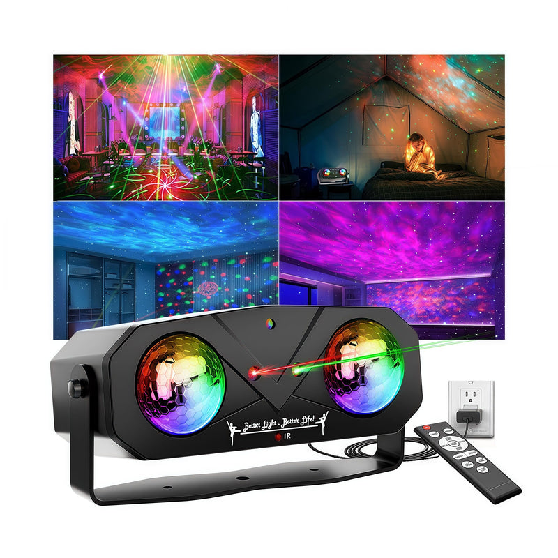 [Australia - AusPower] - Party Lights DJ Disco Light,Disco Ball Star Projector RGB LED Strobe Lights Stage Light Sound Activated Ocean Wave Effect for Parties Club Holiday Christmas Birthday Wedding Party Lights 