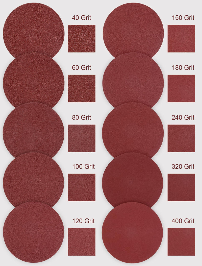 [Australia - AusPower] - 125 mm Eccentric Sandpaper, 80 Grit, 125 mm Sanding Discs for Random Orbital Sanders, 5 Inch Velcro Sanding Sheets for Wood Materials, Chipboard, Metal (Pack of 30) 