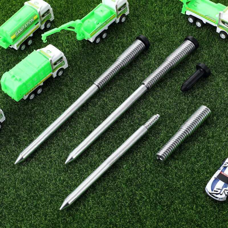 Zonon 3 Pcs Driveway Marker Stake with Spring Back Action Driveway Markers Reflectors for Snow Poles or Rods and Student Drivers, Reflective Silver