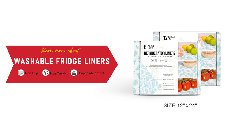 Cooyes Refrigerator Shelf Liners for French Door Fridge, 17.7" × 36" Extra Large, Non-Slip Fridge Mats Machine Washable, Refrigerator Drawer Liner for Glass Shelves Kitchen Cabinet A White Quatrefoil 17.7"W x 36"L 6