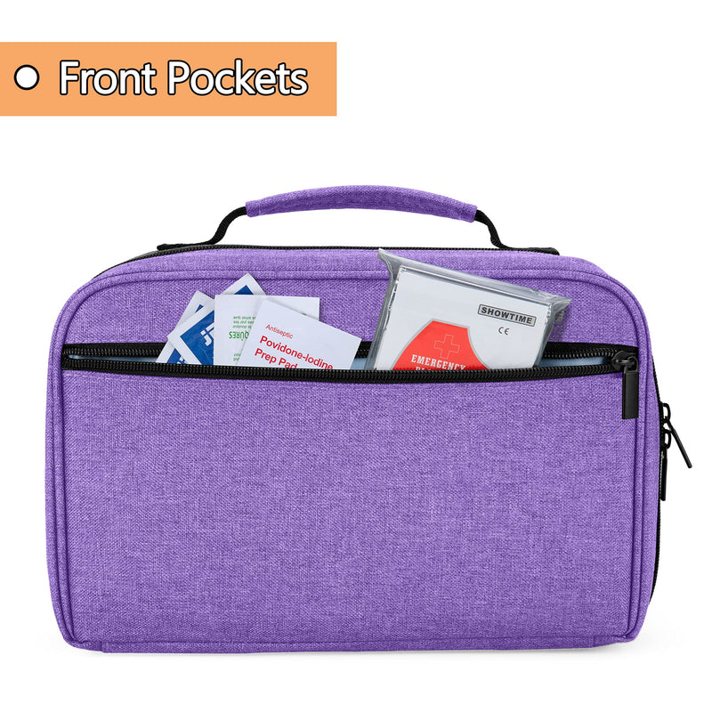 [Australia - AusPower] - Damero Carrying Case for 2 Stethoscopes, Portable Stethoscope Case Compatible with 3M Littmann/ADC/Omron Stethoscope, BP Cuffs and Other Accessories, Purple 