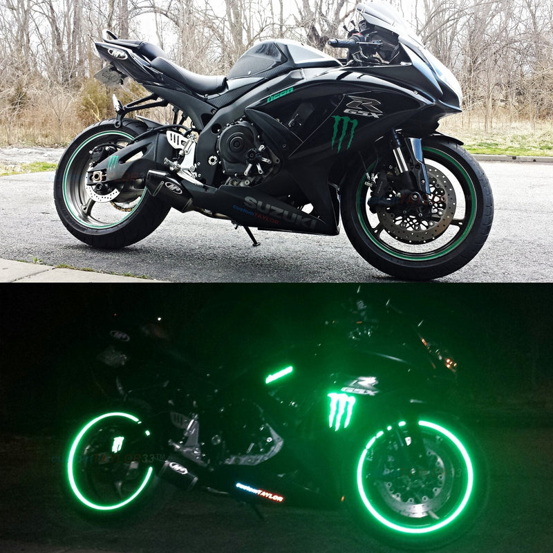 customTAYLOR33 (All Vehicles Green High Intensity Grade Reflective Copyrighted Safety Rim Tapes (Must Select Your Rim Size), 16"/18" (Combination Rim Size) 16"/18" (Combination Rim Size)