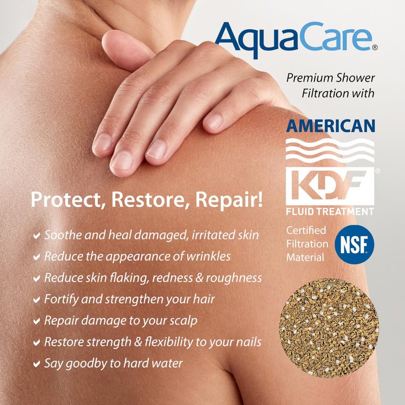 AquaCare 4X High Pressure 10 Spray Mode Filtered Showerhead - Handheld Shower Head Filters Chlorine to Heal Dry Skin, Revive Hair - Dual Power Wash Cleans Tub, Tile, Pets - Hard Water Softener, Black Square Matte Black