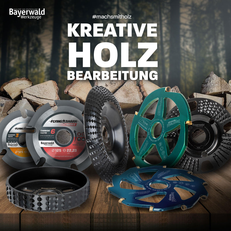 [Australia - AusPower] - Bayerwald “Black Biter” Rasp Shaping Disc | For Fast, Rough Grinding of Wood and Engineered Wood | For Angle Grinders Raspelscheibe BlackBiter Ø 125 mm 