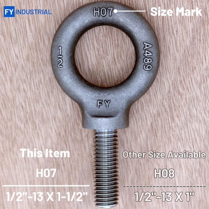 [Australia - AusPower] - Lifting Shoulder Eye Bolt 1/2"-13 X 1-1/2" 1/2"-13 X 1-1/2" Self Colored 