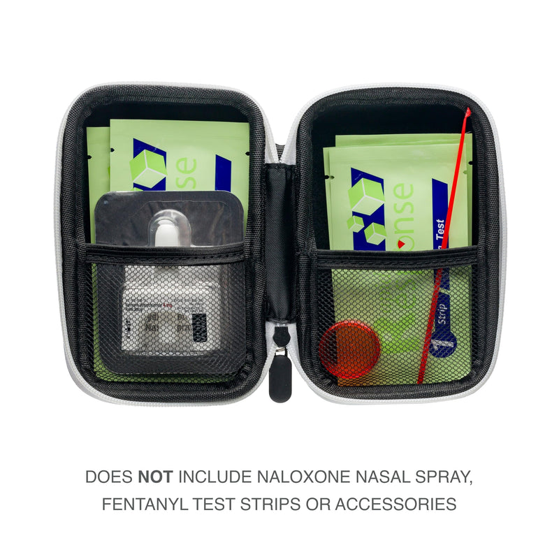 Empty Naloxone Case for Opioid Overdose Prevention Kits | Compact Design to Store Naloxone Nasal Spray and Accessories | Naloxone Not Included (Single, Black) Single