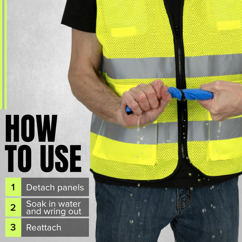 Pioneer Hi Vis Cooling Safety Vest for Men & Women - Class 2 - Reflective Tape Large