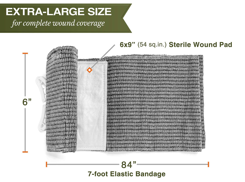 [Australia - AusPower] - Swiss Safe Israeli Bandages - [STERILE] - Authentic Pad w/Compact Design - Tactical Emergency Compression Bandage for Wound Dressing, Gunshot, First Aid and Trauma Kit - 6 Inch, 2-Pack 2 Pack 