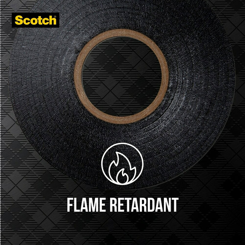 3M Scotch Super 88 Vinyl Electrical Tape, -18 to 105 Degree C, 10000 mV Dielectric Strength, 66' Length x 3/4" Width, Black, 2 PACK