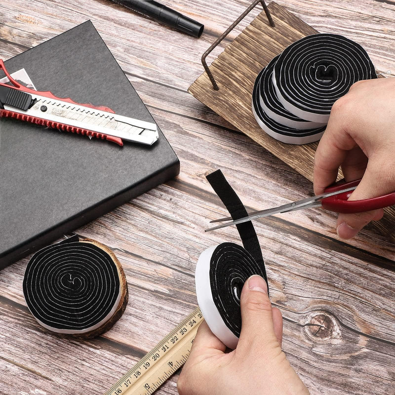 Zonon 24 Rolls 1/2 x 60 Inch Felt Strips with Adhesive Backing Furniture Felt Tape Rolls Self-Stick Heavy Duty Polyester Pads for Protecting Hardwood Floors, Chair and DIY Adhesive (Black)