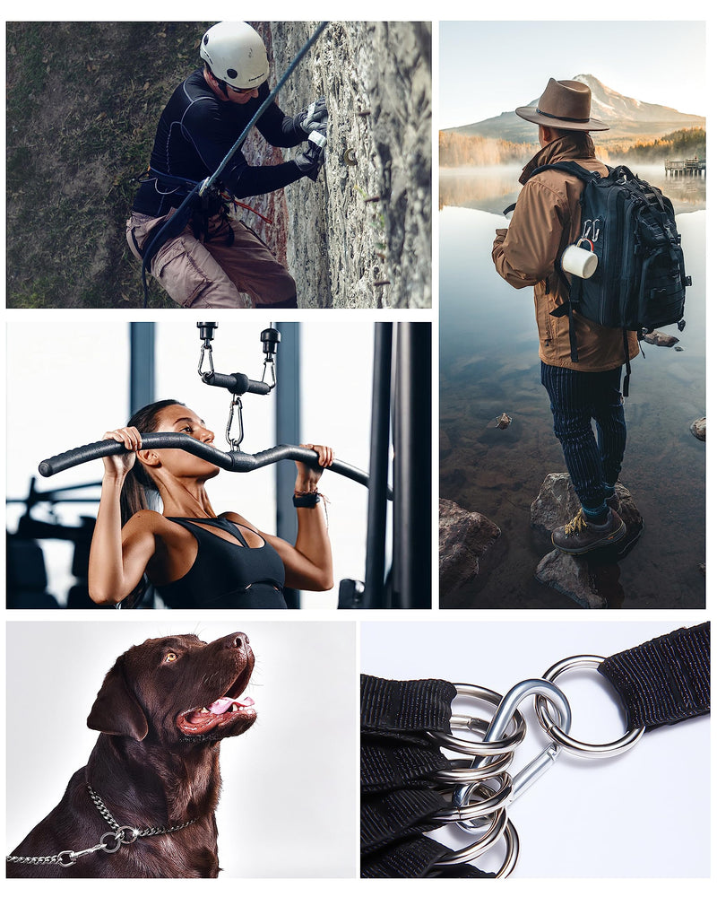 [Australia - AusPower] - Small Carabiner Ciip, 30pcs 1.57inch Mini Carabiners Clips, M4 Stainless Steel Spring Snap Hook Heavy Duty, Locking Carribenares for Climbing Hiking Camping Fishing 