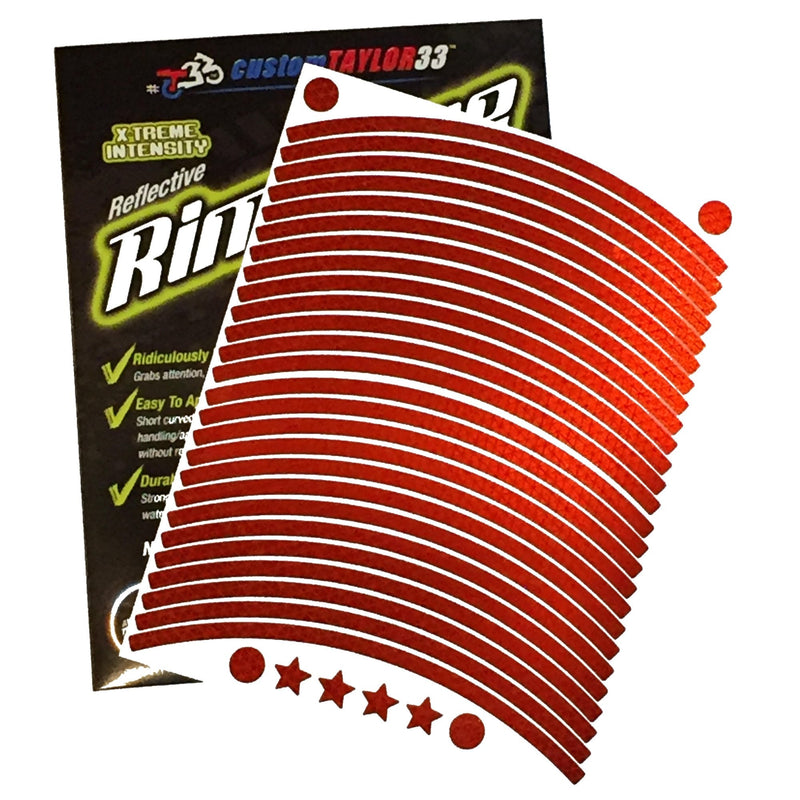 customTAYLOR33 (All Vehicles Red High Intensity Grade Reflective Copyrighted Safety Rim Tapes (Must Select Your Rim Size), 19"/20" (Combination Rim Size) 19"/20" (Combination Rim Size)