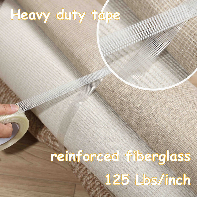 [Australia - AusPower] - Valley'sYuMiao 3 Pack, 1in×60yds,Mono Filament Strapping Tape, 180yds Total, Fiber Reinforced Packing, Heavy Duty Wearproof Tape, 5.5mils 1" × 60 YDS × 3 Rolls, 180Yards?540ft? 