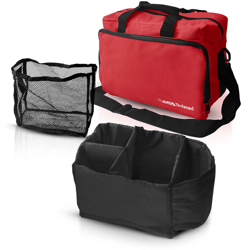 [Australia - AusPower] - ASA TECHMED Nurse Bag for Medical Equipment, Nurse Accessories Bag Ideal for Doctors, Nurses, Home Health Aids, Medical Students (Red) 