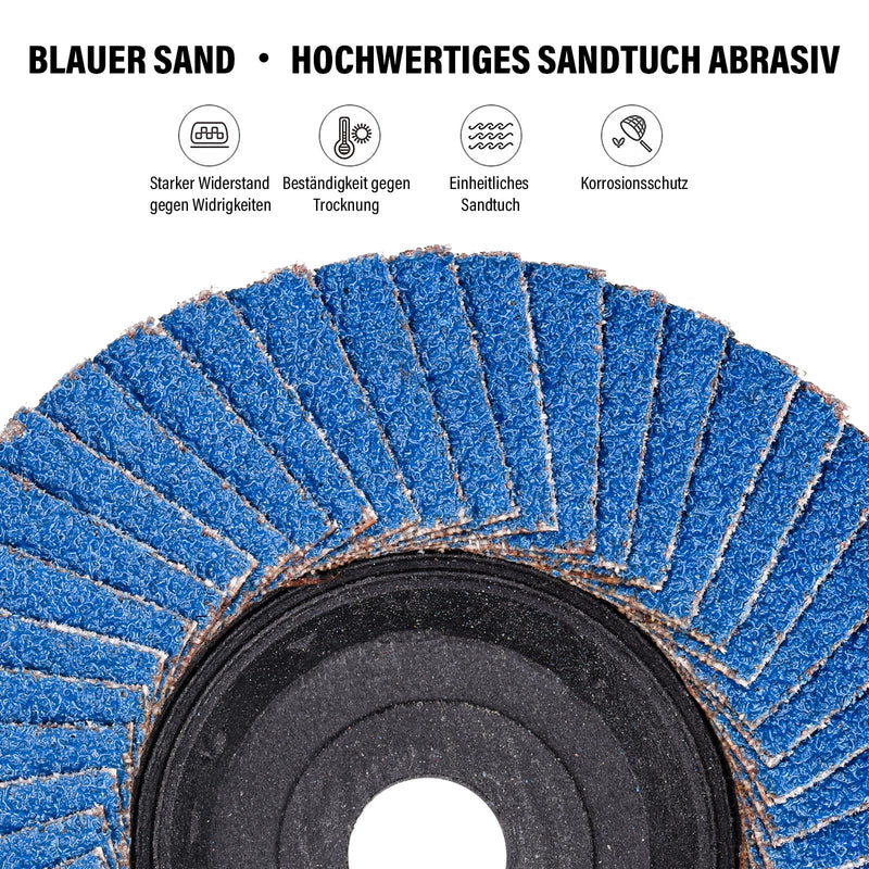 8 piece serrated washers, diameter 76 mm x 10 mm, 40 60 80 120 grit set | Sanding Discs and Sanding Mop Discs for Metal, Steel and Wood, Slat Discs for Angle Grinders and Polishing Machines 76mm K40 K60 K80 K120 8