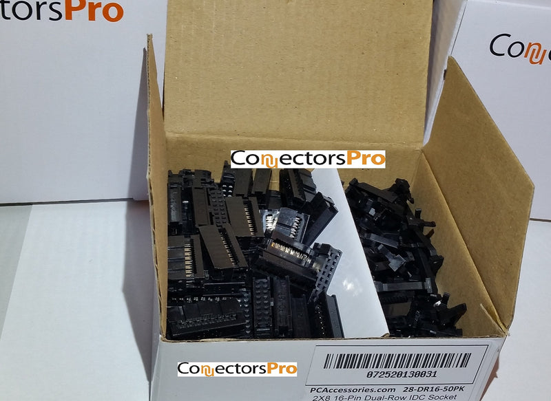 [Australia - AusPower] - PC Accessories - Connectors Pro 50-Pack 2X8 16P 2.54mm Dual Rows IDC Sockets for Flat Ribbon Cable, 16 Pins FC Female Connector 