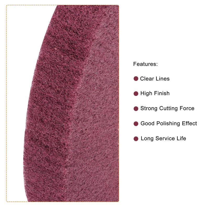 [Australia - AusPower] - sourcing map 200 mm x 25 mm 320 Grit Fleece Polishing Disc Abrasive Fabric Nylon Wire Drawing Sanding Disc for Stainless Steel Metal Red 200mm x 25mm 