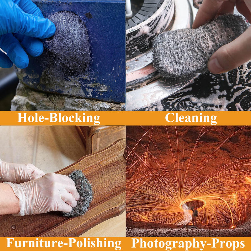 [Australia - AusPower] - Steel Wool for Mice Control - 2 Pack of 3"×10Ft Steel Wool, Gap Filter for House & Garage - Keep Mice Away from Holes?Siding?Pipeline?Vents in Garden, House, 7.04oz (2, 100g) 