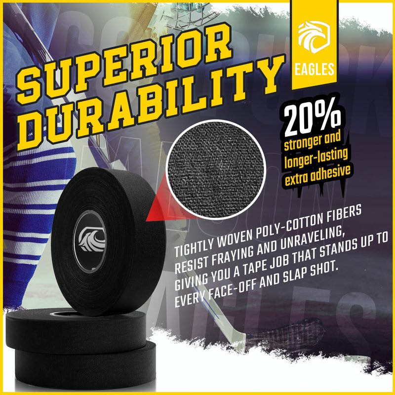 EAGLES 12 Pack Black Ice Hockey Tape Lacrosse Tape