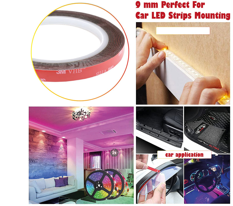[Australia - AusPower] - 3M VHB Universal Double Sided Acrylic Foam Tape Waterproof High Temperature Outdoor Indoor Decoration LED Strip Car Home Office (0.20in x 10ft) 0.20in x 10ft 