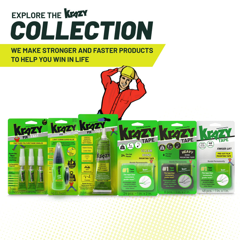 [Australia - AusPower] - Krazy Fix Fast Waterproof Glue, Fast Curing Polyurethane Singles, Repair Adhesive for Shoe Repair, Ceramic, Plastic, Jewelry, Metal, 12 grams (Pack of 3 x 4g mini tubes) 