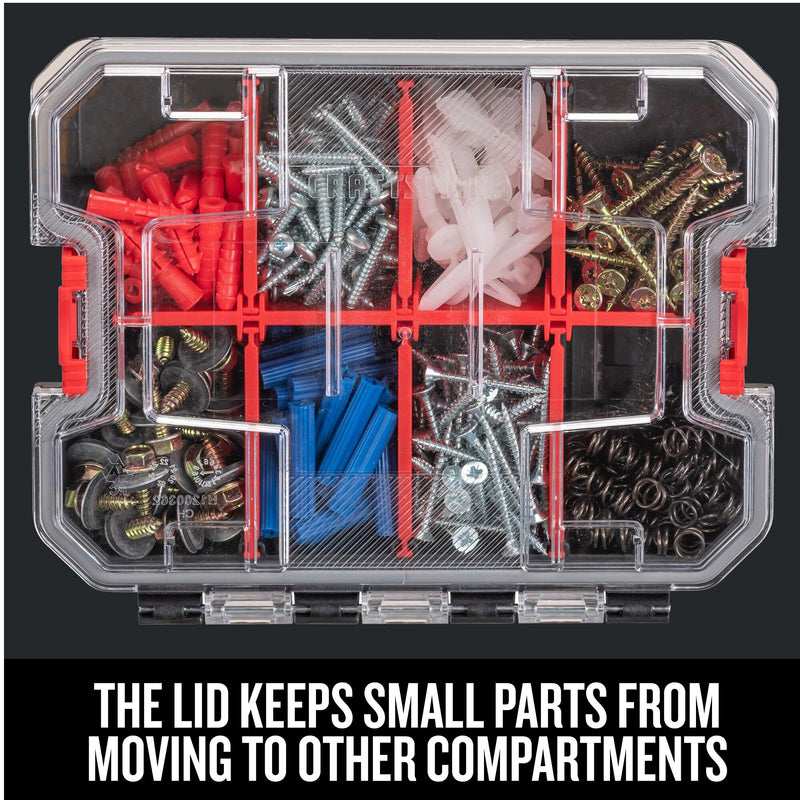 CRAFTSMAN VERSASTACK Storage Organizer, Small Parts Organizer, 8 Compartments, Lid Includes Secure Latch (CMST17827) 1 Count (Pack of 1) Medium Organizer