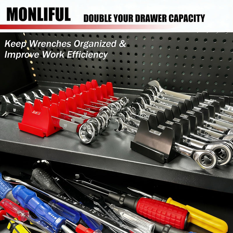 84 pcs Magnetic Modular Wrench Organizer Wrench Holder - Wrenchs Tool Organizers for Tool Drawer Storage, Wrenchs Rack with Metric SAE Labels, Tool Storage Set Holder Festival Mechanics pcs 84 PCS