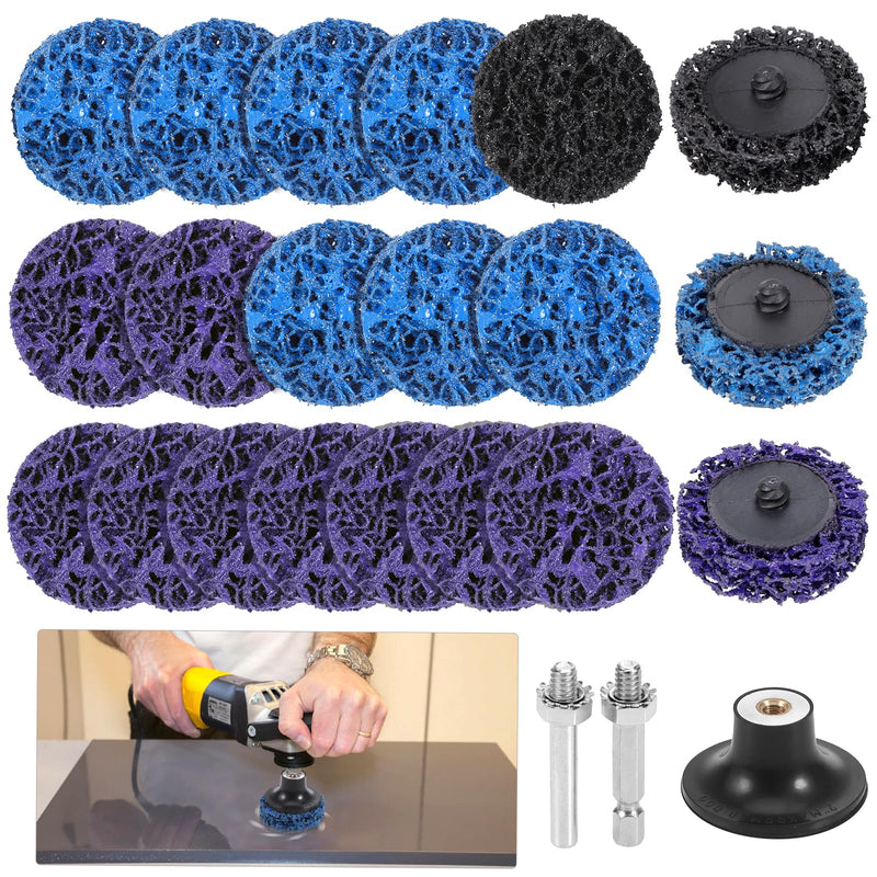 [Australia - AusPower] - Pack of 20 CSD Disc Drill, 50 mm Wheel Hub Grinder, Durable Sanding Discs with 2 Shanks, Silicon Carbide Sanding Discs for Angle Grinder, CSD Disc for Metal Steel Grinding Polishing 
