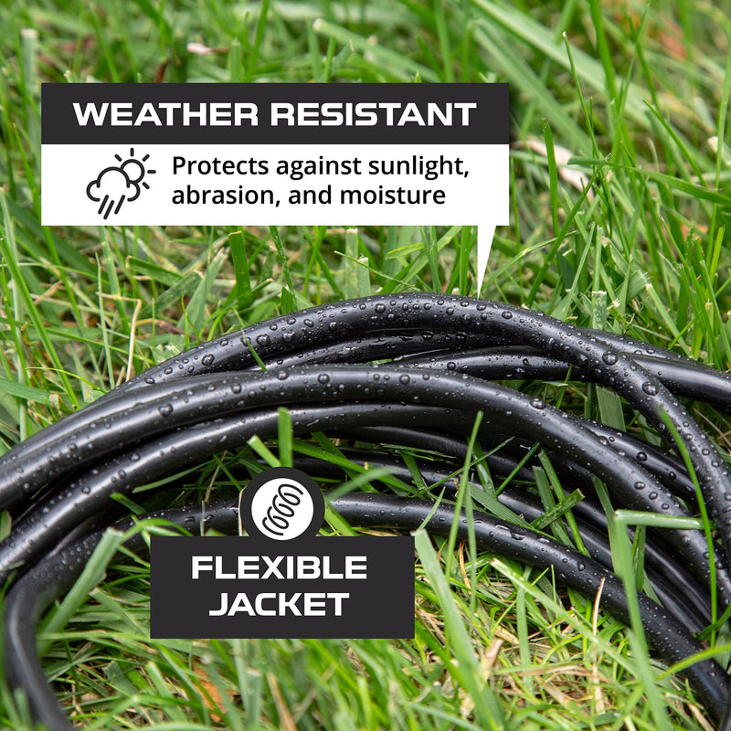 [Australia - AusPower] - Iron Forge Cable 6 Ft Black Extension Cord, 16/3, 6 Foot Extension Cord, 3 Prong, Weatherproof - Great for Outside Use 6FT 