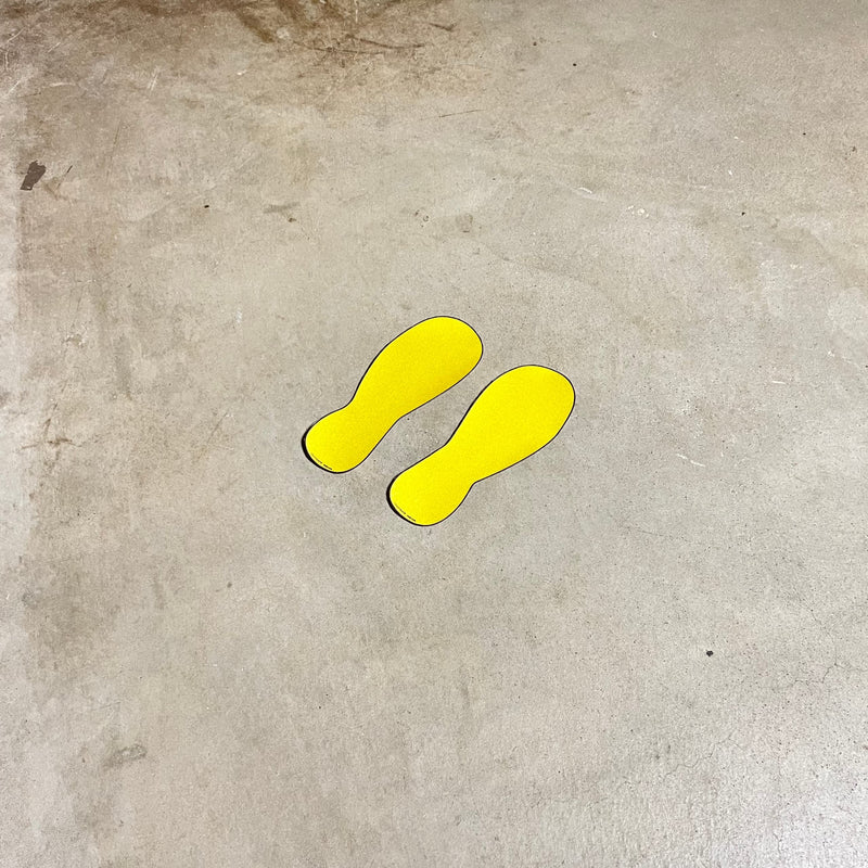 [Australia - AusPower] - TRADESAFE Footprint Cutouts Anti-Slip Floor Stickers - 10 Pairs Foot Placement Stickers, Peel and Stick Adhesive Vinyl Foot Print Decals, ANSI-Compliant, 10 Inches Size 