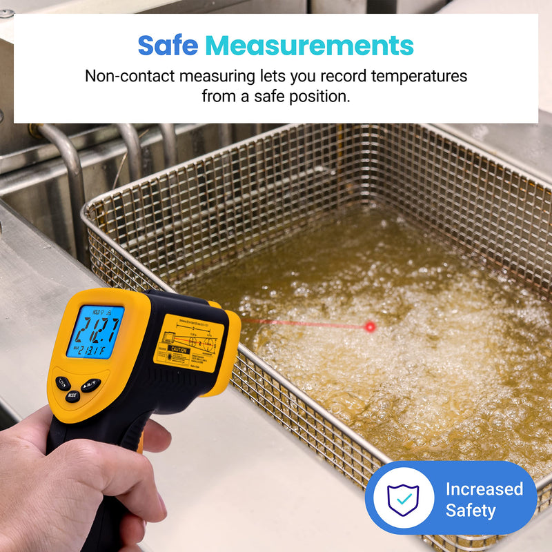 [Australia - AusPower] - Etekcity Infrared Thermometer Temperature Gun 774, Digital IR Temp Gun for Food, Cooking, BBQ, Pizza Oven, Reptile, Griddle Accessories, Non Contact Surface Outdoor Heat Gun Advanced Dark Yellow 