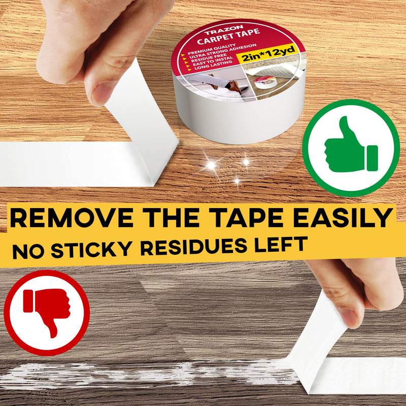 Grip Tape - Heavy Duty Anti Slip Tape for Stairs Outdoor/Indoor Black with Glow in The Dark Strips & Carpet Tape Double Sided - Rug Tape Grippers for Hardwood Floors and Area Rugs