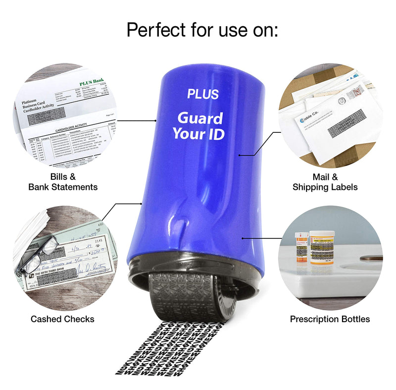 Guard Your ID Confidential Security Roller Set Advanced 2.0 for Identity Theft Protection Redacting (Regular 3-Pack, Blue) Regular 3-Pack