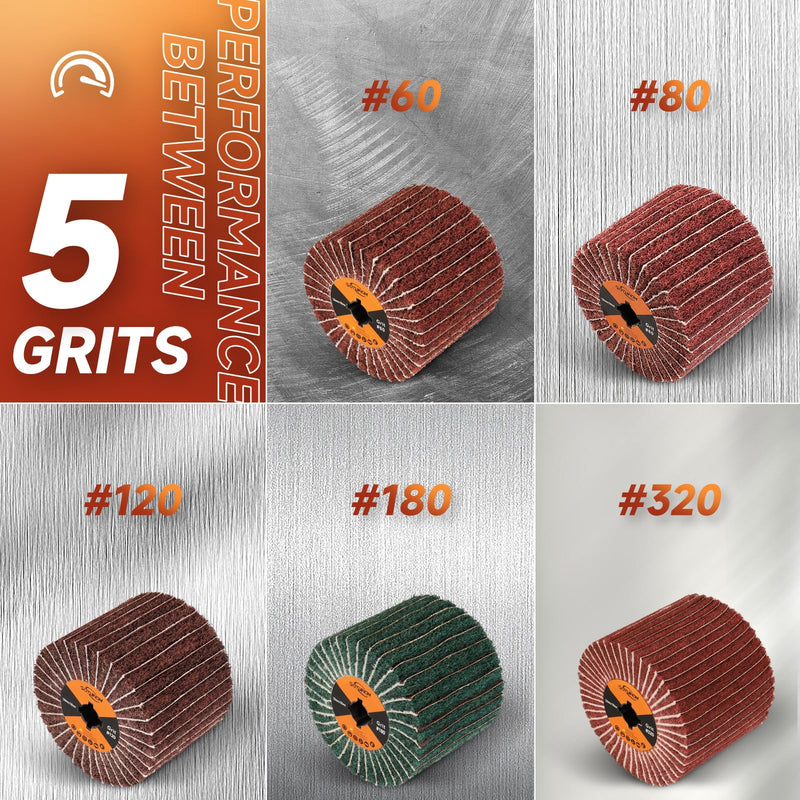 [Australia - AusPower] - Non-Woven Wheel Surface Conditioning Tool, 120 Grit 120 x 100 x 19 mm Abrasive Drawing Polishing Wheel with Sandpaper for Wood Metal Burnishing Wheel 4.7"x 4" 120 grit with sandpaper 