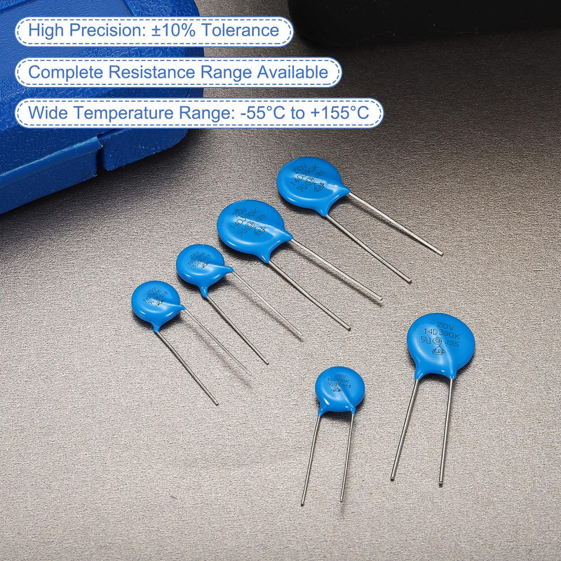 QUARKZMAN 12-piece Varistors 10D820K AC50V DC65V Round Varistor Blue | 10.5mm Diameter Radial Lead Disc Varistor, for Resistive Power Supply Industrial Plants