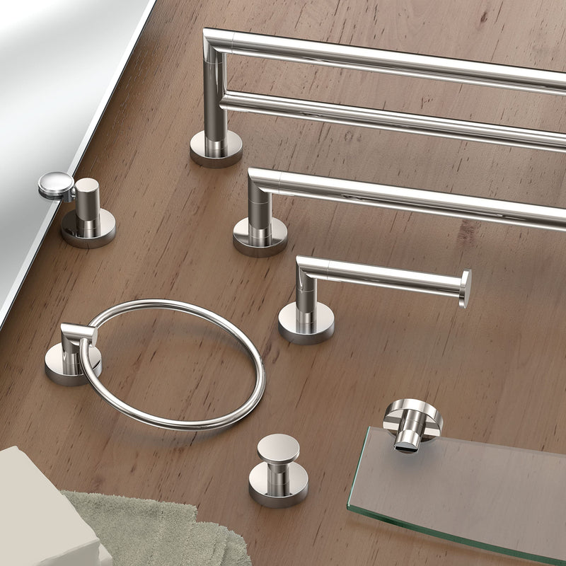 Gatco 4313 Glam Single Toilet Paper Holder, Polished Nickel | Wall Mounted 6.70" W Euro Style Toilet Tissue Holder