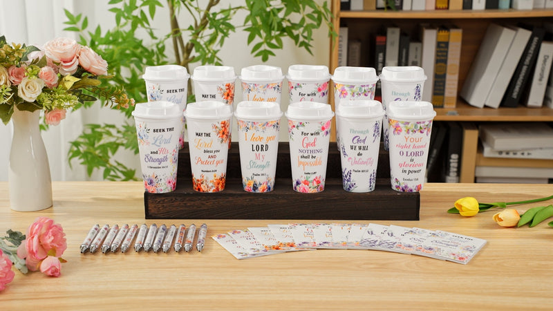 Skylety 36 Pcs Christian Gifts for Women Men Tumblers Bulk, Scenery
