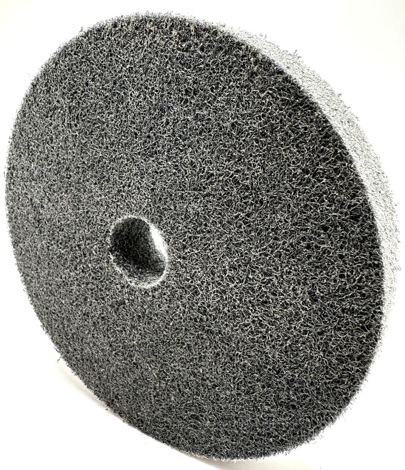[Australia - AusPower] - Nylon Fiber Deburring Wheel 6" x 1" x 1" 7P Hardness 180 Grit Silicon Carbide Brushed Polishing Buffing Unitized Wheel for Bench Grinder, Buffing Machine, with Adapter for 1/2 5/8 3/4 Arbor 