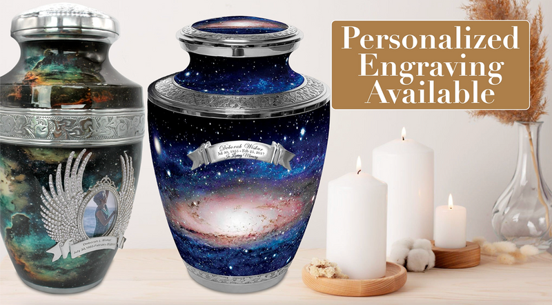 Galaxy Small Urns for Human Ashes Set of 4 Mini Urns or Keepsakes Galaxy