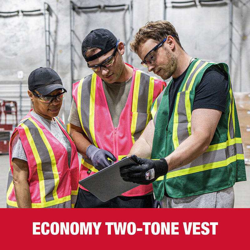 Radians SV22-1 Economy Type O Class 1 Safety Vest Size 2X-Large, Hunter Green Mesh with Contrasting Tape - 1 Each