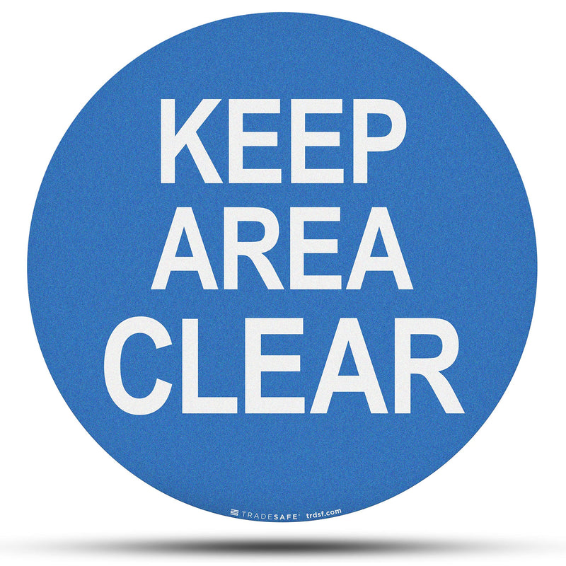 TRADESAFE Keep Area Clear Anti-Slip Floor Sticker - Keep Clear Floor Sign, Peel and Stick Adhesive Vinyl Sign, ANSI-Compliant, 17” Diameter Round Sticker