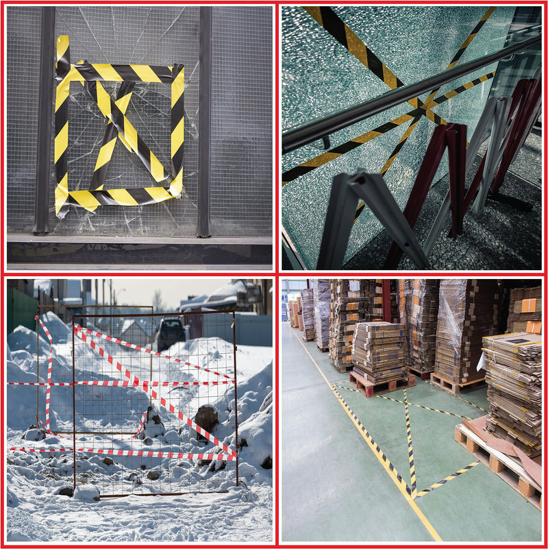 GGR Supplies T.R.U. SST-618C Red & White Hazard Warning Safety Stripe Tape: 3" in. Wide x 18 yds.