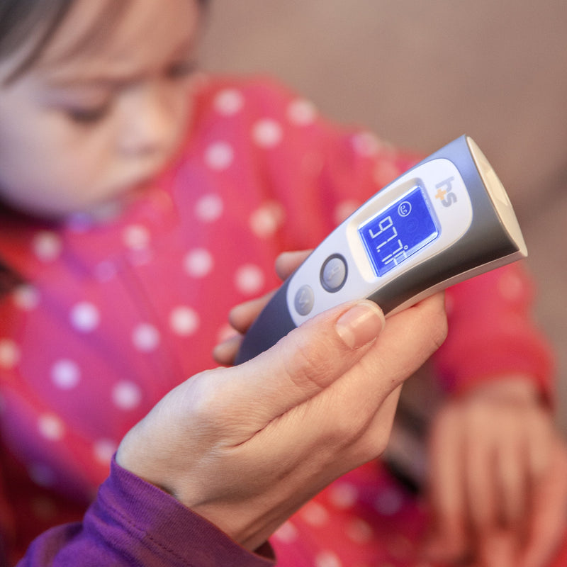 [Australia - AusPower] - HealthSmart Digital Temporal Thermometer with No Contact Infrared Technology, Babies, Children or Adults, Test Temperature of Objects or Air with Alarm and Memory Function, FSA & HSA Eligible Body, Object or Air 1 Count (Pack of 2) 