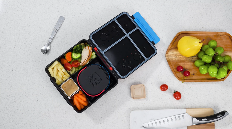 Game Lunch Box for Kids with Thermo, 9 OZ Stainless Food Jar & Insulated Lunch Bag, BPA-Free Kids Lunch Bento Box with Sauce Cup, Leakproof Lunch Box Set for Boys & Girs, School, Travel